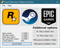 【GTA5实用】Platform Switcher v1.1.0.3323.0：一键切换三平台，节省空间不掉帧