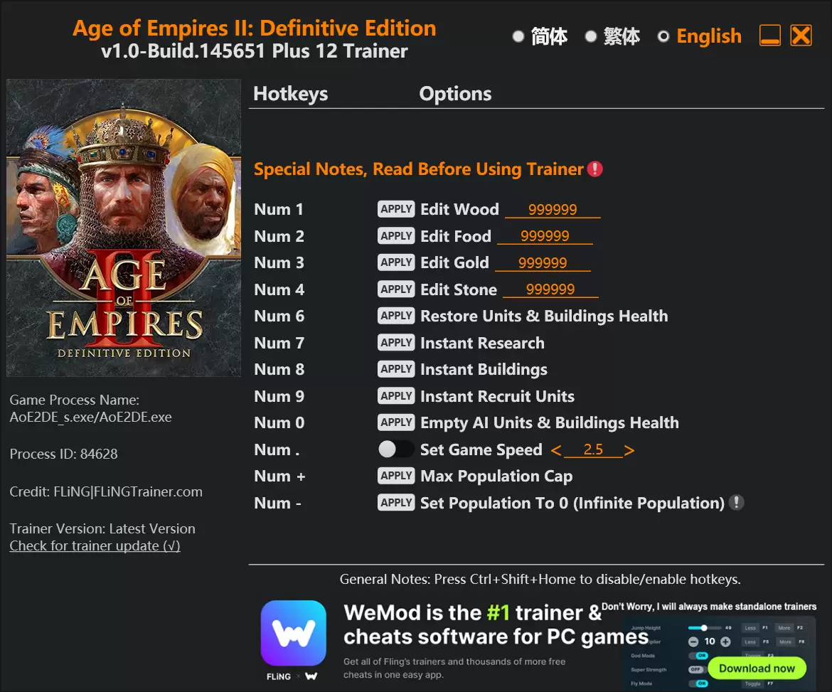 🔥【帝国时代2：决定版】多功能辅助工具｜12项核心功能v1.0-Build.145651+兼容✨