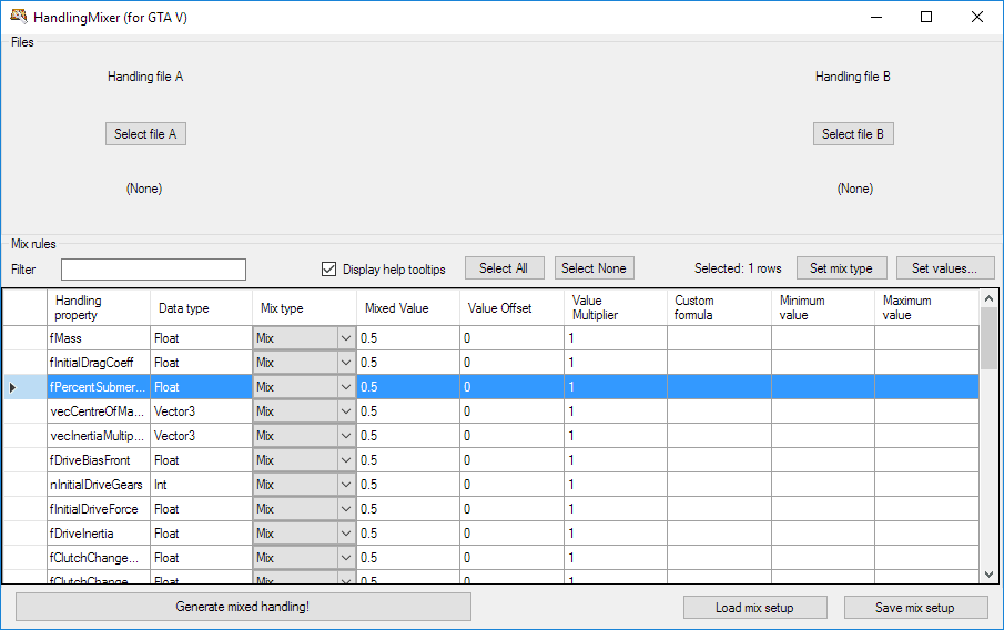 【GTA5神级工具】Handling Mixer v0.9.beta4:轻松调教车辆属性,让你的游戏体验更上一层楼