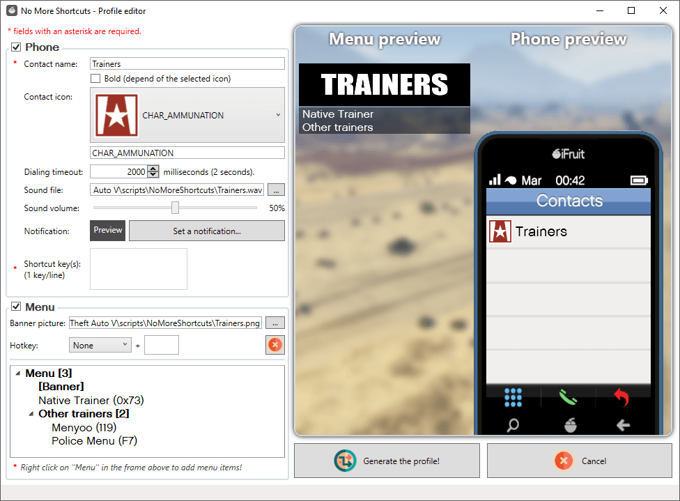【GTA5便利】Profile Editor for NoMoreShortcuts:轻松创建个人配置,告别繁琐设置