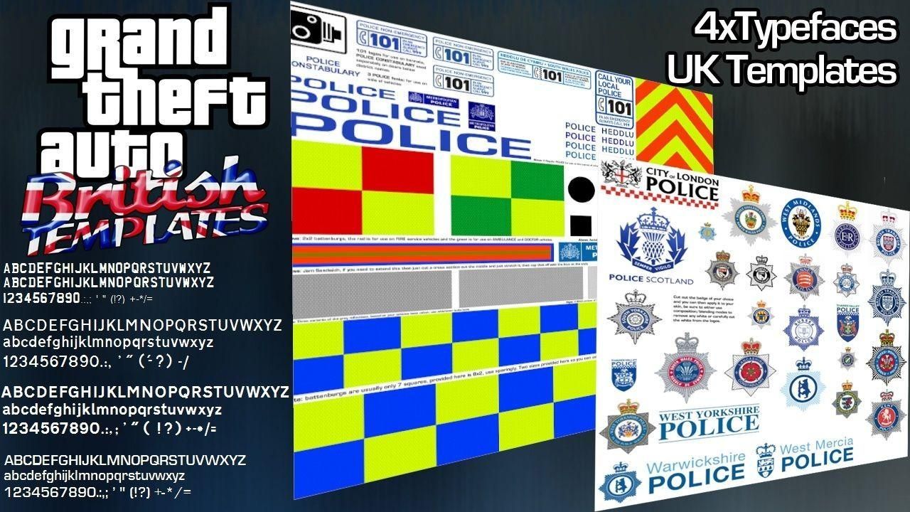 【GTA5硬核】UK警察/紧急服务纹理模板 0.7:打造逼真的英国警车和救护车