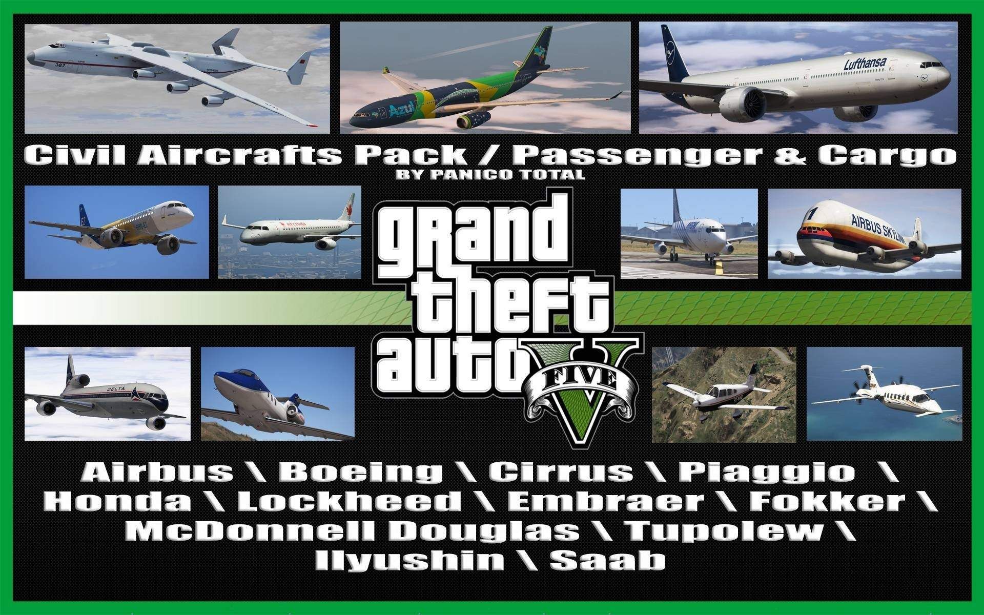 【GTA5载具】Civil Aircrafts Pack 8.0:洛圣都天空的航空盛宴