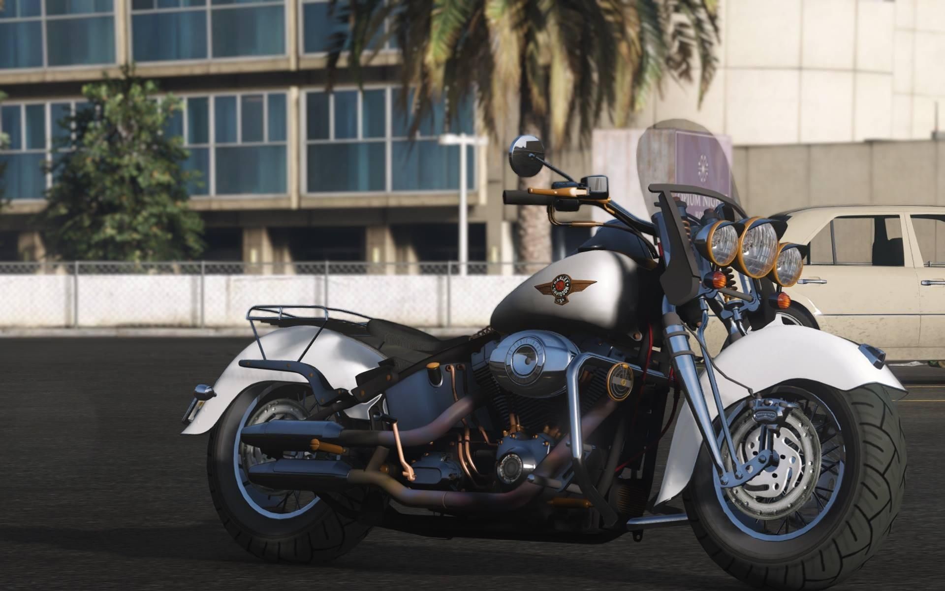 【GTA5载具】哈雷戴维森 Fat Boy Lo Vintage:复古摩托车的巅峰之作,细节与真实感无懈可击